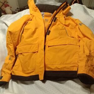 Helly Hansen Seabourn Women's Full Zip Jacket Polar Shield Parka Orange l Size M